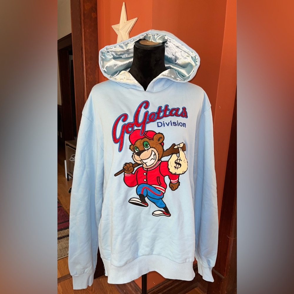 MAKOBI GO GETTAS HOODIE W/ STONES - LIGHT BLUE